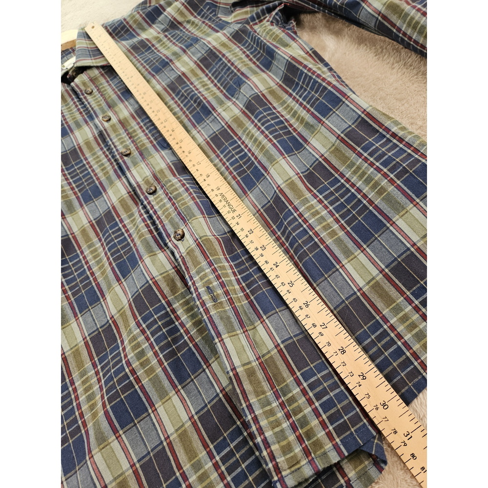 Tilley CoolMax Shirt Button-down Blue Green Red Multicolor Plaid Men's Size L - Picture 8 of 10